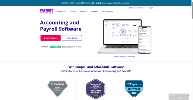 Security scan screenshot of https://patriotsoftware.com