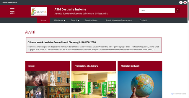 Security scan screenshot of https://www.asmcostruireinsieme.it