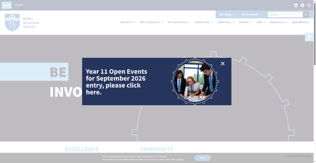 Security scan screenshot of https://beths.bexley.sch.uk/