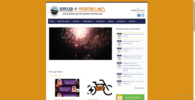 Security scan screenshot of https://mountainlakes.gov/