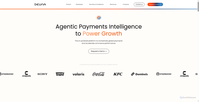 Security scan screenshot of https://getduna.com