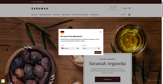 Security scan screenshot of https://saramah.se