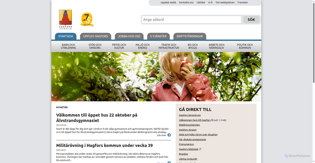 Security scan screenshot of https://www.hagfors.se/
