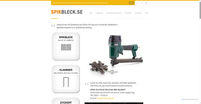 Security scan screenshot of https://spikbleck.se