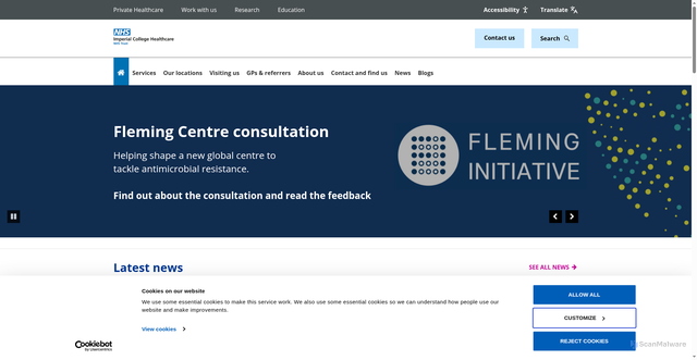 Security scan screenshot of https://www.imperial.nhs.uk/