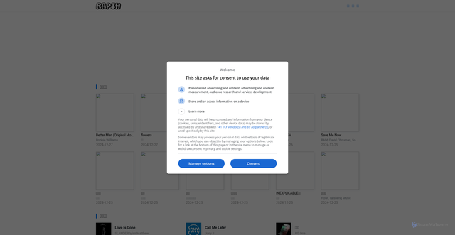 Security scan screenshot of https://rapzh.com