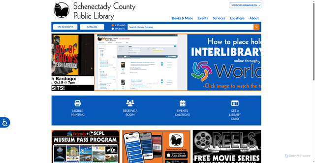 Security scan screenshot of https://scpl.org/home/
