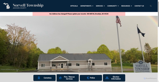 Security scan screenshot of https://norvelltwp-mi.gov/
