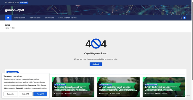 Security scan screenshot of https://gomonkey.at/wp-json/wp/v2/pages/10