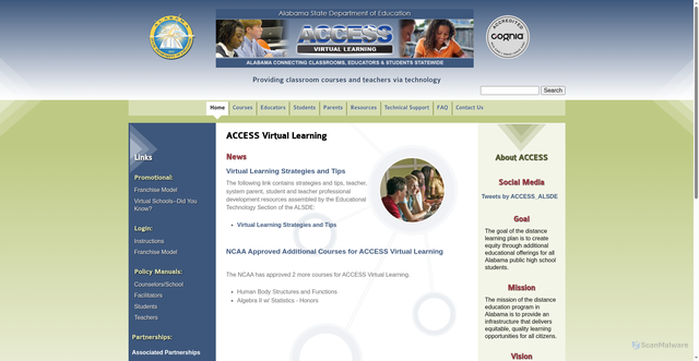 Security scan screenshot of https://accessdl.state.al.us