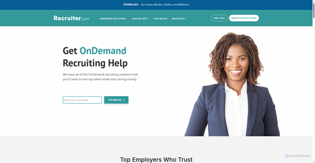 Security scan screenshot of https://recruiter.com