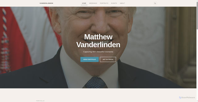 Security scan screenshot of https://vanderlinden-photography.pages.dev/index.html