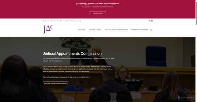 Security scan screenshot of https://judicialappointments.gov.uk/