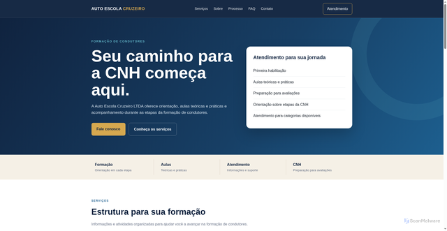 Security scan screenshot of https://auto-escolacruzeirolt.vercel.app