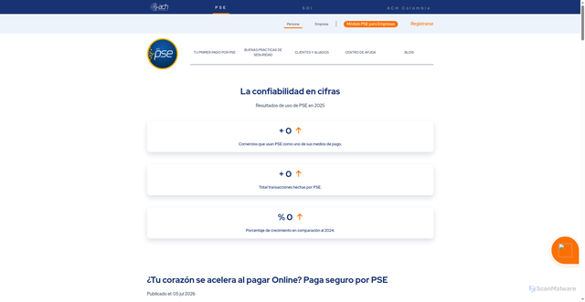 Security scan screenshot of http://sucuvirtualcolombia.vercel.app/