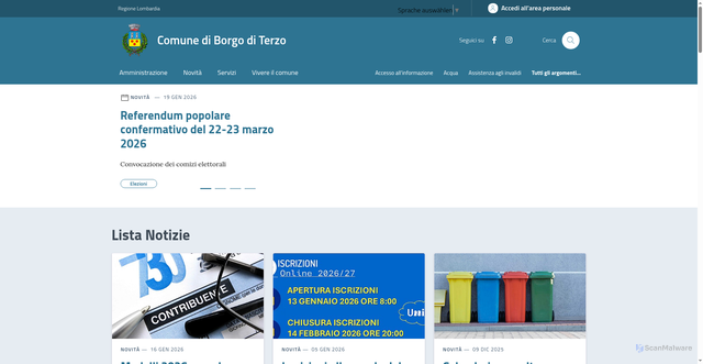 Security scan screenshot of https://comune.borgo-di-terzo.bg.it/
