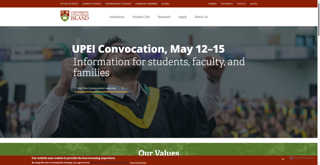 Security scan screenshot of https://upei.ca
