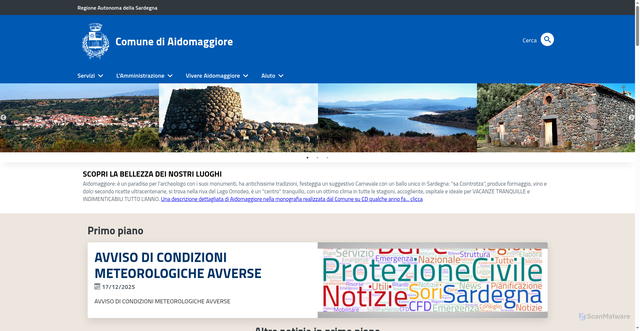 Security scan screenshot of https://www.comuneaidomaggiore.it/
