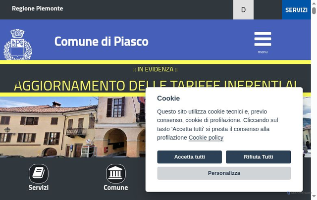 Security scan screenshot of https://www.comune.piasco.cn.it/