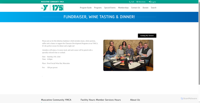Security scan screenshot of https://www.muscatiney.org/fundraiser-wine-tasting/