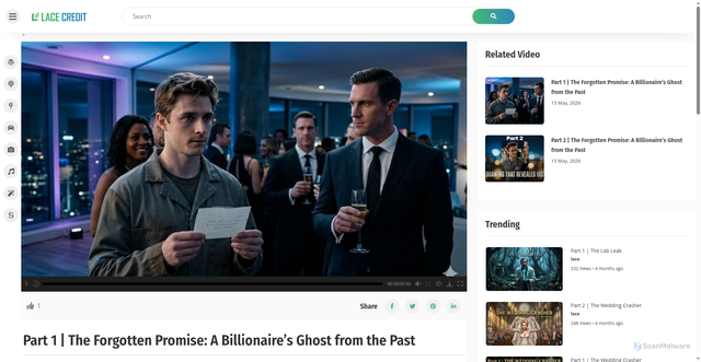 Security scan screenshot of https://lacecredit.com/video/part-1-the-forgotten-promise-a-billionaires-ghost-from-the-past/