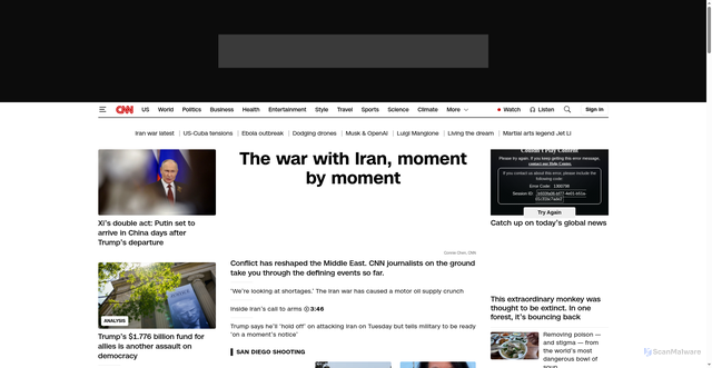 Security scan screenshot of https://www.cnn.com