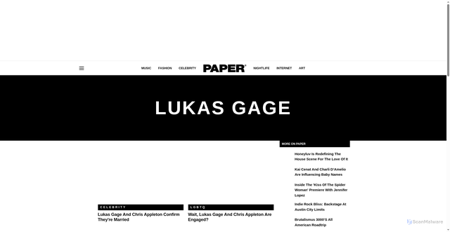 Security scan screenshot of https://www.papermag.com/tag/lukas-gage