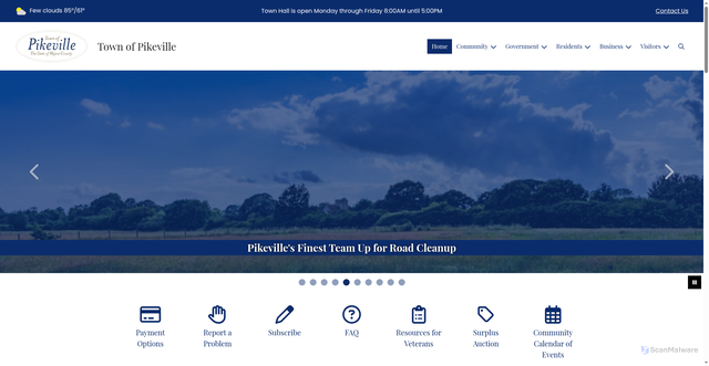 Security scan screenshot of https://pikevillenc.gov/