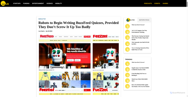 Security scan screenshot of https://dot.la/buzzfeed-ai-2659315929.html