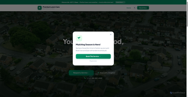 Security scan screenshot of https://thepremiumlawncare.com/