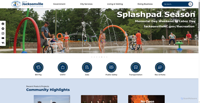 Security scan screenshot of https://jacksonvillenc.gov/