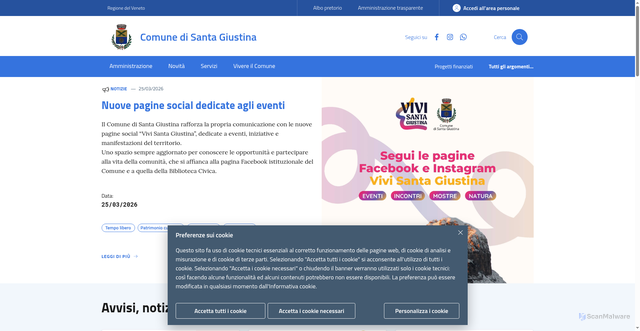 Security scan screenshot of https://www.comune.santagiustina.bl.it