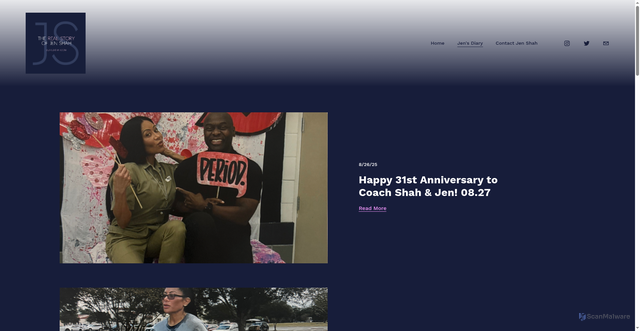 Security scan screenshot of https://www.dearjenshah.com/diary