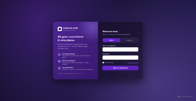 Security scan screenshot of https://stratos-core.pages.dev/$%7BAPI%7D/$%7BcurrImg%7D