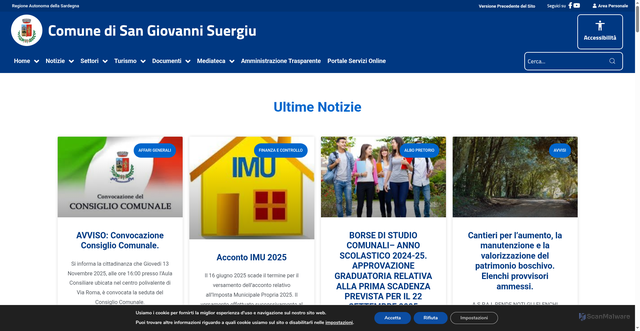 Security scan screenshot of https://comune.sangiovannisuergiu.ci.it/