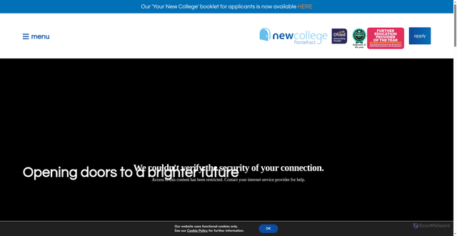 Security scan screenshot of http://www.newcollpont.ac.uk