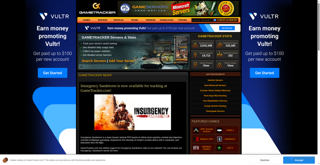 Security scan screenshot of https://www.gametracker.com