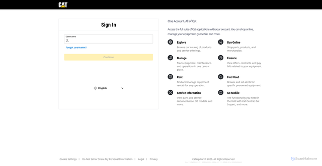 Security scan screenshot of https://sis2.cat.com