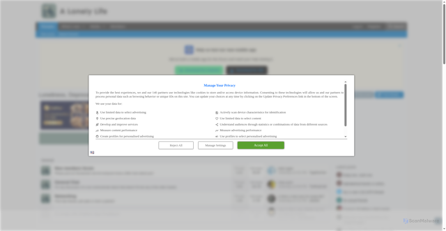 Security scan screenshot of https://www.alonelylife.com