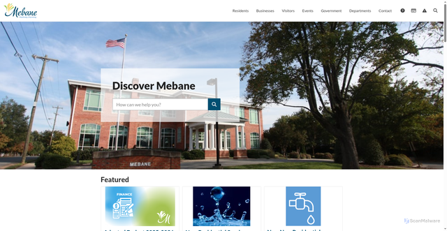 Security scan screenshot of https://cityofmebanenc.gov/