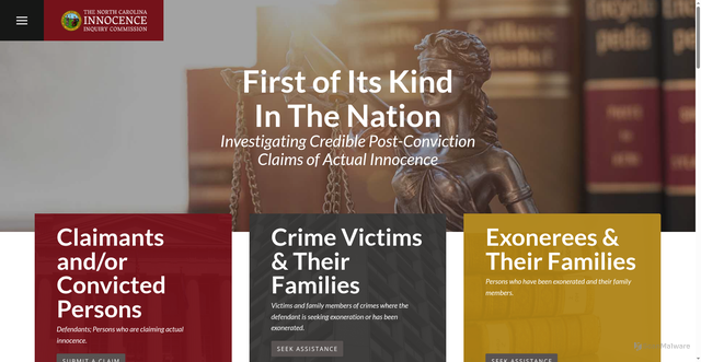 Security scan screenshot of https://innocencecommission-nc.gov/