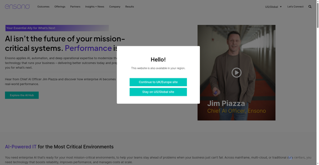 Security scan screenshot of https://ensono.com