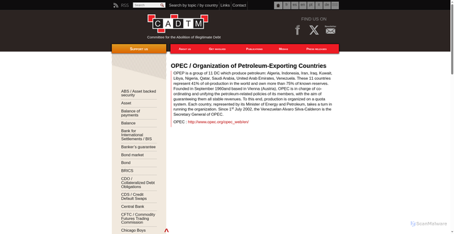 Security scan screenshot of https://www.cadtm.org/OPEC-Organization-of-Petroleum?lang=en
