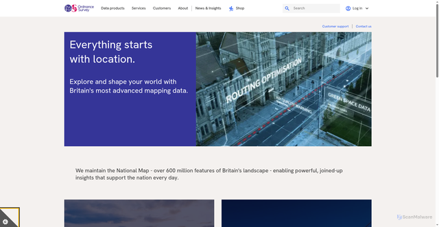 Security scan screenshot of https://ordnancesurvey.co.uk