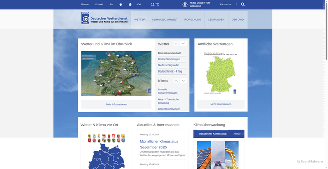 Security scan screenshot of https://www.dwd.de/DE/Home/home_node.html