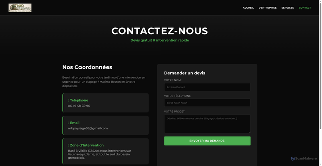 Security scan screenshot of https://mbpaysage38.com/contact