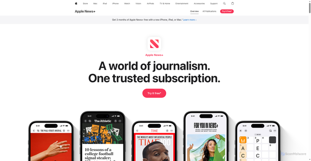 Security scan screenshot of https://news.apple.com