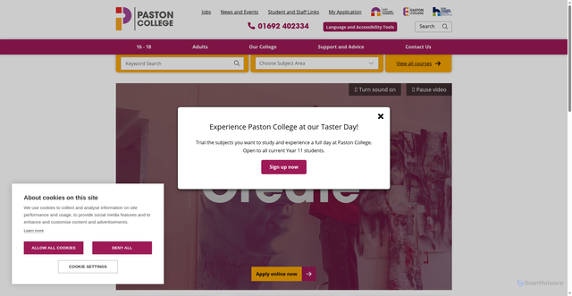 Security scan screenshot of https://www.paston.ac.uk/