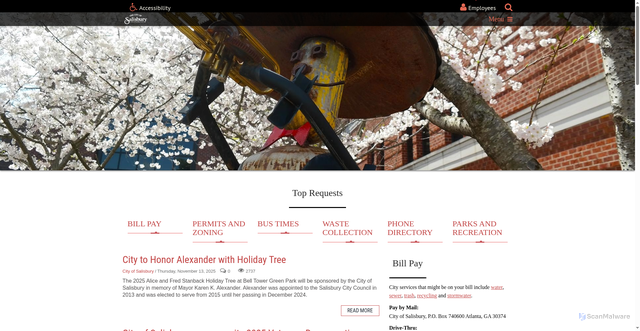 Security scan screenshot of https://salisburync.gov/