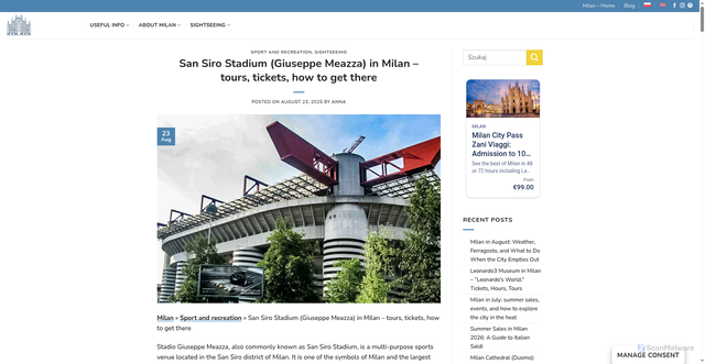 Security scan screenshot of https://mediolan.pl/en/san-siro-the-football-stadium-in-milan/